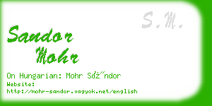 sandor mohr business card